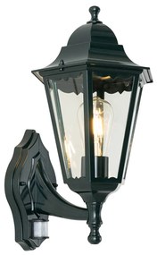 Lanterna de parede externa verde escuro com sensor de movimento IP44 - New Orleans up