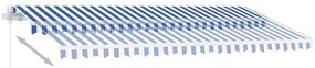 Toldo retrátil manual independente 450x300 cm azul e branco