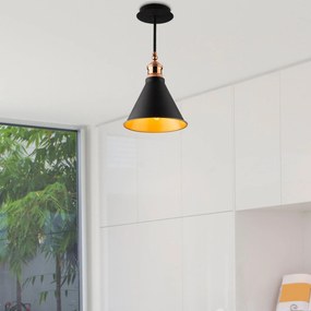 Candeeiro Suspenso Berceste – Preto – 20 cm x 40 cm