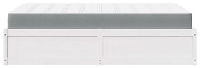 Cama com colchão 120x200 cm madeira de pinho maciça branco