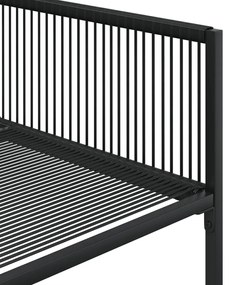 9 pcs conjunto de jantar para jardim vime PE preto