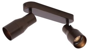 Foco de teto arredondado bronze escuro GU10 50mm 2-luzes - Stanley Moderno