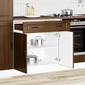 Armário base cozinha Porto derivados madeira carvalho castanho
