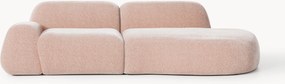 Módulo com chaise longue em teddy Wolke (3 lugares)