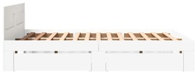 Estrutura cama c/ cabeceira 150x200 cm derivados madeira branco