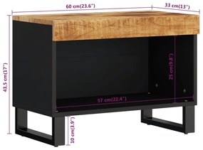Móvel de TV 60x33x43,5 cm madeira de mangueira maciça