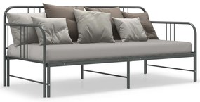 Estrutura sofá-cama de puxar 90x200 cm metal cinzento