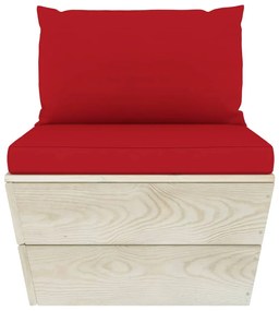 6 pcs conjunto lounge de paletes + almofadões madeira de abeto