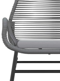 Conjunto jantar jardim 7 peças almofadas vidro vime cinzento PE