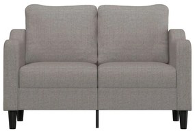 Sofá de 2 lugares tecido 140 cm cinzento-acastanhado