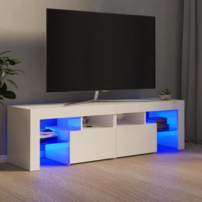 804370 vidaXL Móvel de TV com luzes LED 140x36,5x40 cm branco brilhante