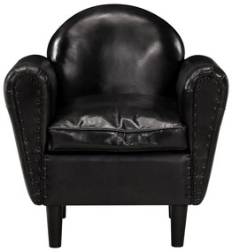 vidaXL Poltrona 77x65x79 cm couro genuíno preto