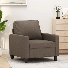 vidaXL Poltrona tecido 60 cm cinzento-acastanhado