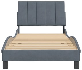 Estrutura de cama sem colchão 80x200 cm veludo cinzento-escuro