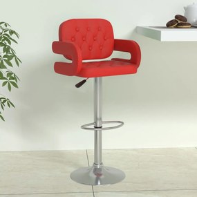 vidaXL Banco de bar couro artificial vermelho