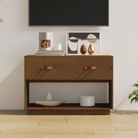 vidaXL Móvel de TV 90x40x60 cm madeira de pinho maciça castanho mel