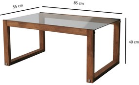 Mesa de Café Via - Madeira - 85x40x55 cm
