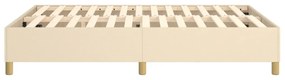Estrutura de cama sem colchão 140x200 cm tecido cor creme