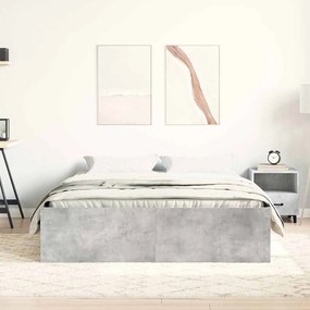Estrutura de cama king 150x200 cm cinza cimento