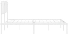 Estrutura de cama com cabeceira 183x213 cm metal branco