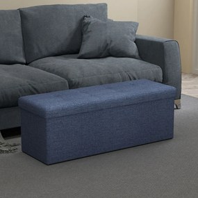 Banco com espaço de arrumação, banco-cama 38,1 x 110,1 x 38,1 cm azul escuro
