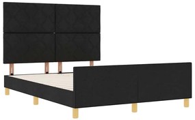 Cama vidaXL Preta 140x200 cm em Tecido