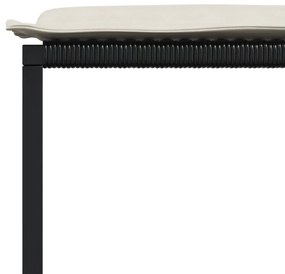 17 pcs conjunto de jantar p/ jardim c/ almofadões vime PE preto
