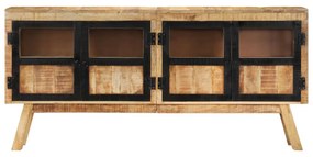 Aparador 160x30x76 cm madeira mangueira maciça castanho/preto