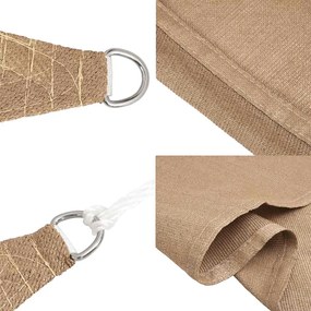 Para-sol estilo vela 160 g/m² 5x5 m PEAD cinzento-acastanhado
