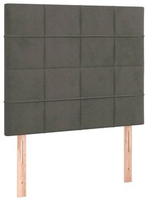 Estrutura de cama sem colchão 90x190 cm veludo cinzento-escuro