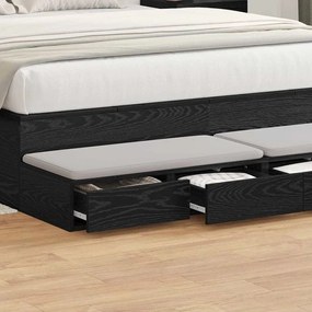 Gavetas pretas para cama VidaXL 140x36,5x16,5 cm em madeira de engenharia