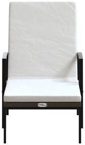 Espreguiçadeiras com mesa 2 pcs vime PE castanho