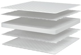 Colchão de espuma de memória 100x200x17 cm branco
