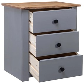 Mesa de cabeceira 46x40x57 cm madeira de pinho panama cinzento
