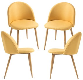Pack 4 Cadeiras Vint Tecido - Amarelo