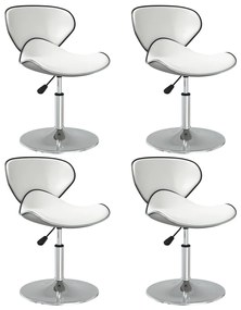Cadeiras de jantar 4 pcs couro artificial branco