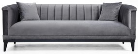 Sofá de 3 Lugares Trendy – Cinzento Escuro – 225x79x89 cm