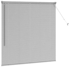 Persiana de Janela com cortinas Manual Prata 80 x 130 cm Alumínio