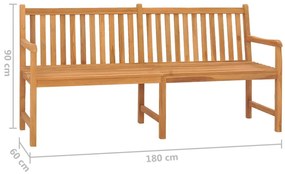 Banco de jardim 180 cm madeira de teca maciça