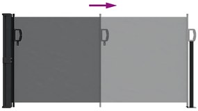 Toldo lateral retrátil 100x500 cm preto