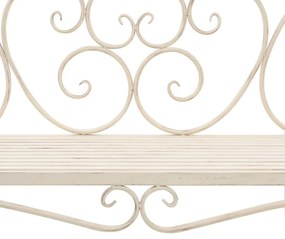 Banco de jardim 132 cm metal antigo branco