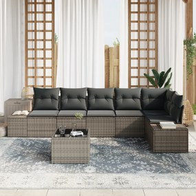 Conjunto de Sofá de Jardim de 6 Peças com Almofadas Preto Vime PE