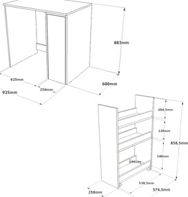 Armário de Casa de Banho SA1 – Branco – 93,5x88,3x60 cm