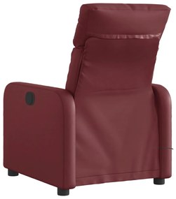 Poltrona massagens reclin. elétrica couro artif. vermelho-tinto