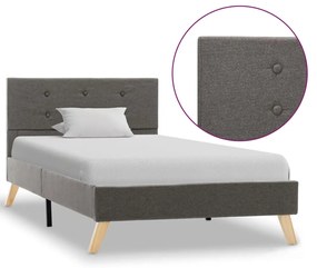 vidaXL Estrutura de cama 100x200 cm tecido cinzento-acastanhado