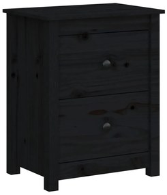 Mesas de cabeceira 2pcs 50x35x61,5 cm pinho maciço preto