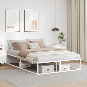 vidaXL Estrutura de cama sem colchão branco 140x200 cm metal