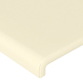 Cabeceira de cama c/ LED 103x16x78/88 cm couro artificial crème