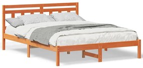 Estrutura da Cama Castanho 160 x 200 cm Madeira de pinho maciça