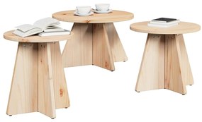 Mesa de centro 3 pcs Natural 49 x 49 x 30 cm